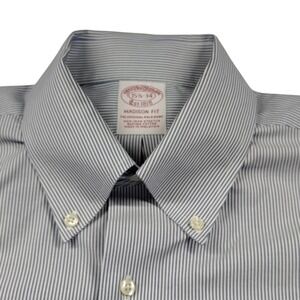 Brooks Brothers Madison Striped Button Down Shirt Mens 15 1/2 34 Non Iron